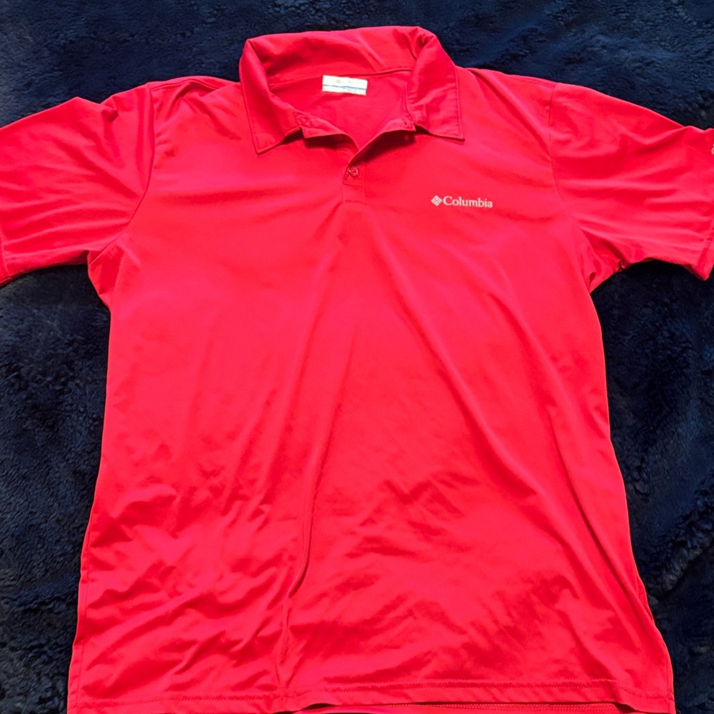 Columbia Bright Red Polo Shirt